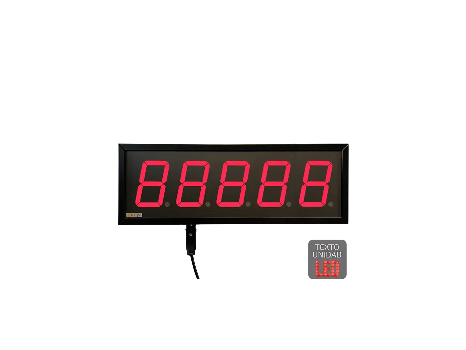 Visualizador numérico 100mm, 5 dígitos, Alto Brillo, PROCESO, IP65, Texto LED